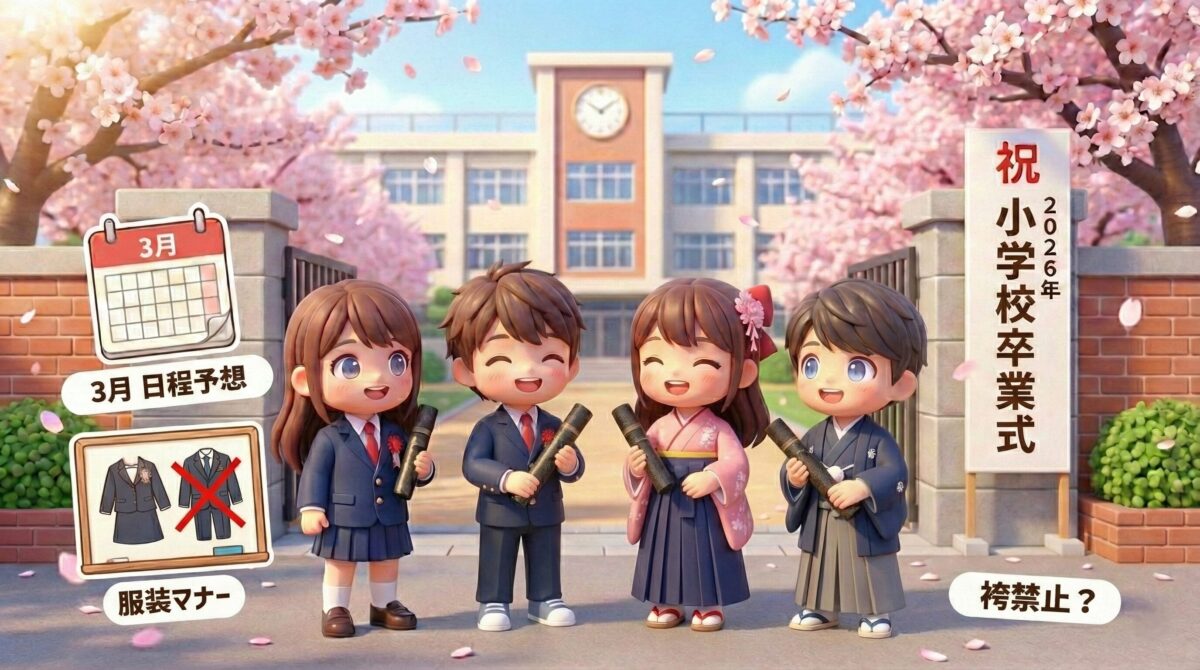 【2026年最新】小学校の卒業式はいつ?日程予想と「袴禁止」など服装マナー