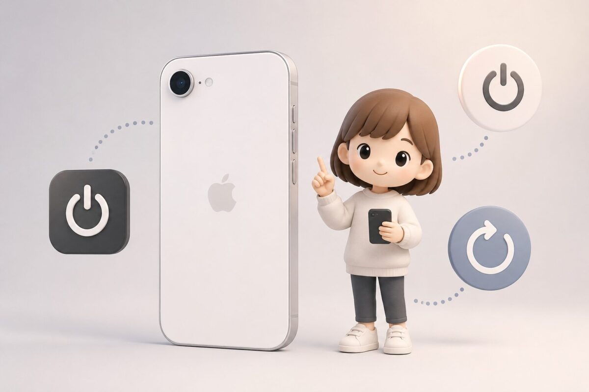 【完全版】iPhone 16eの電源の切り方・入れ方!強制再起動やフリーズ時の対処法も解説