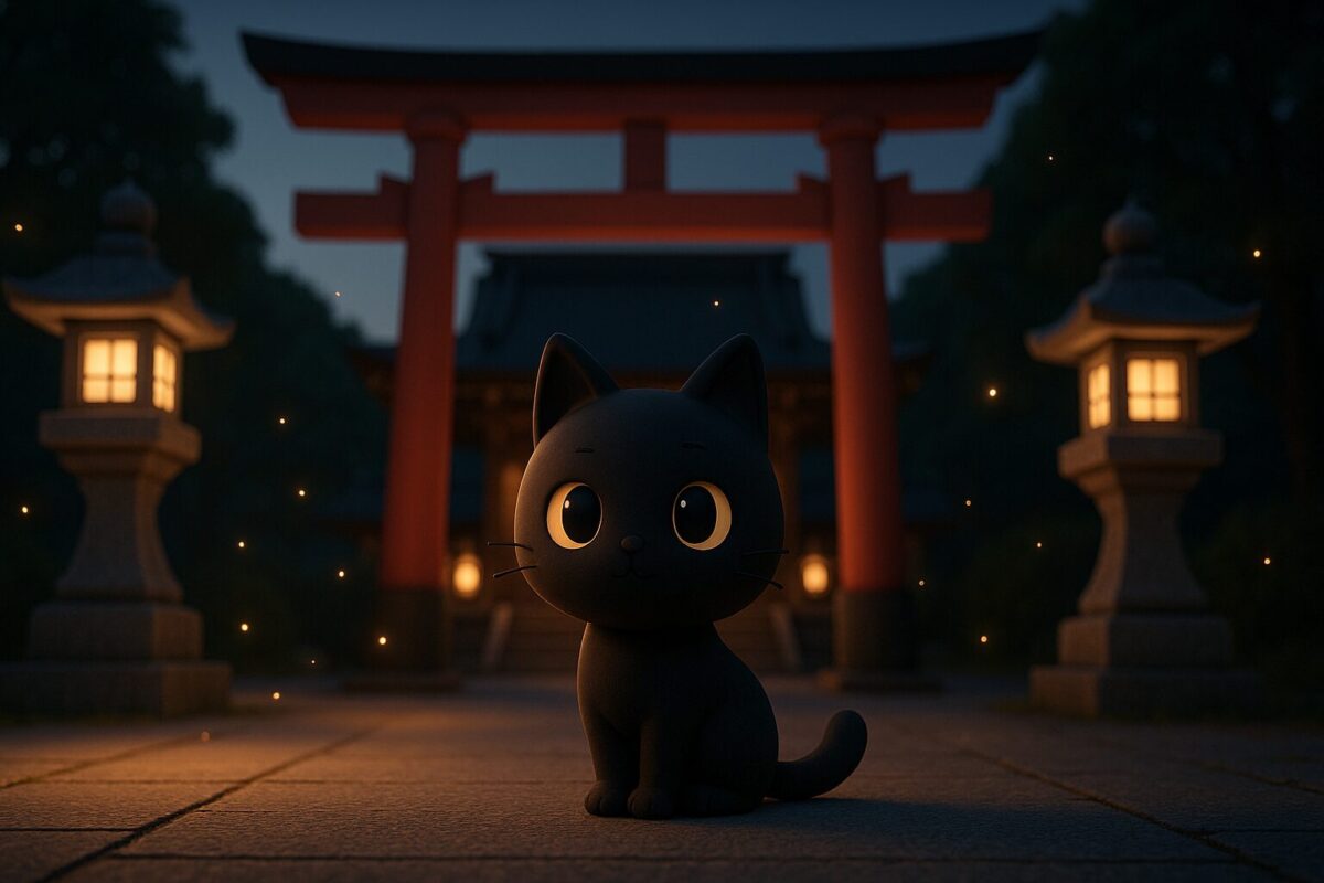 神社で黒猫に遭遇！これって幸運？スピリチュアルなサインを解説【福猫】
