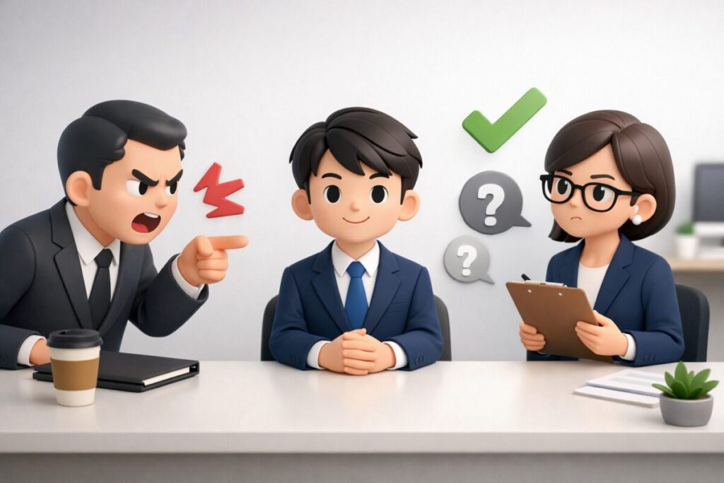 圧迫面接に勝つ！動じないメンタルと合格を勝ち取る「切り返し」会話術